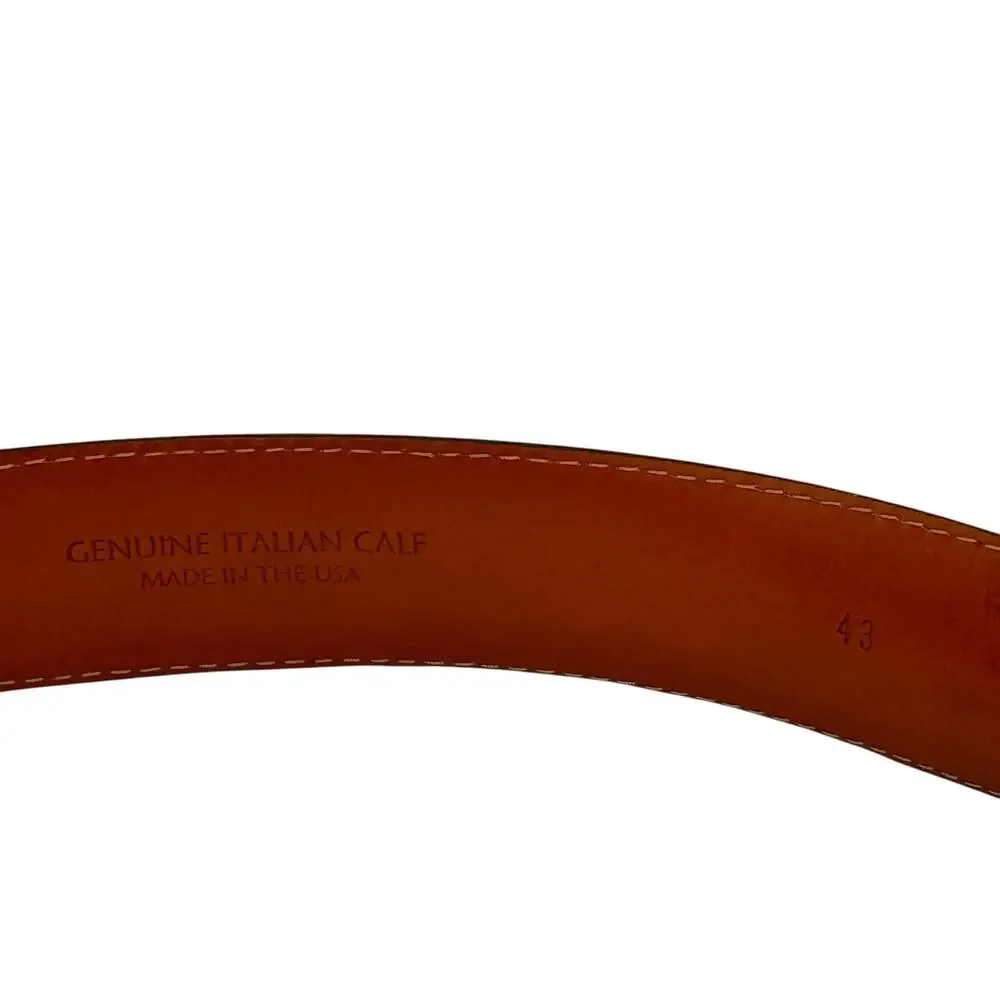 Francis Edward Italian Calf Leather Dress Belt Men's 43 Brown USA Classic Luxe